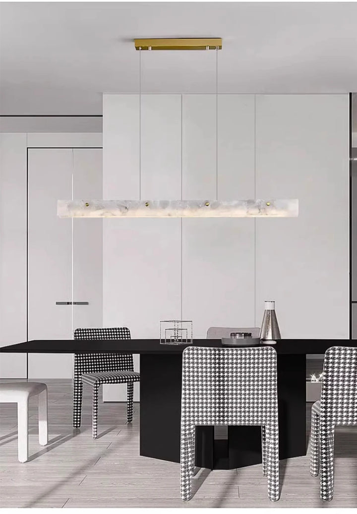 Natural Marble Linear Pendant Light