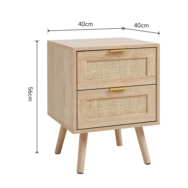 Wood & Rattan Side Cabinets
