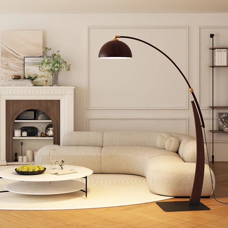 Vintage Wood & Metal Floor Lamp