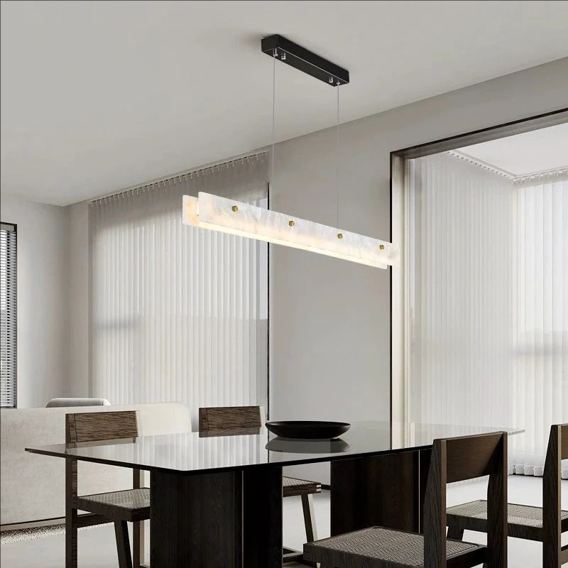Natural Marble Linear Pendant Light