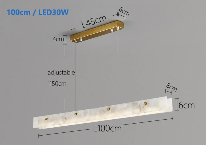 Natural Marble Linear Pendant Light