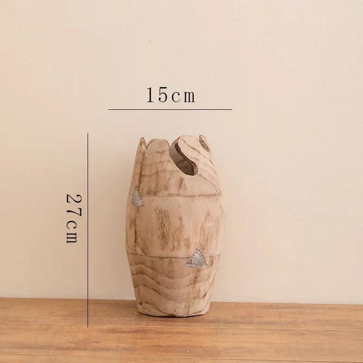 Wooden Retro Decorative Vase