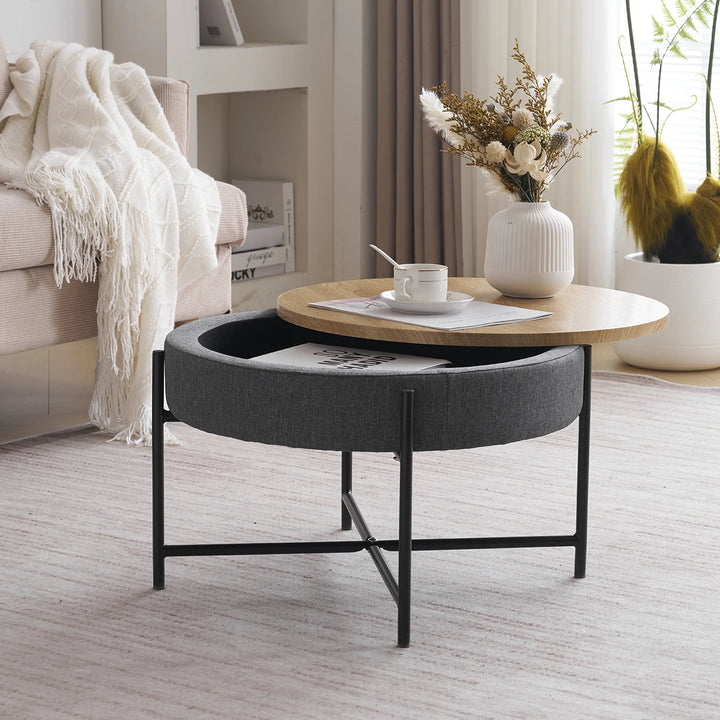 Round Storage Coffee Table