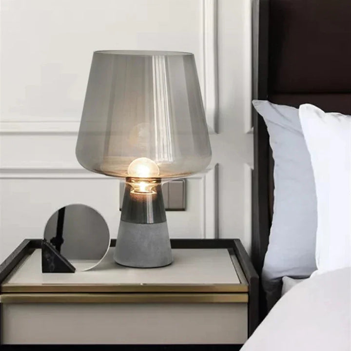 High-End Gray Glass Desk Lamp
