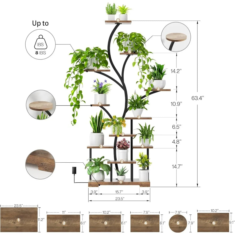 Stand with LED Grow Lights