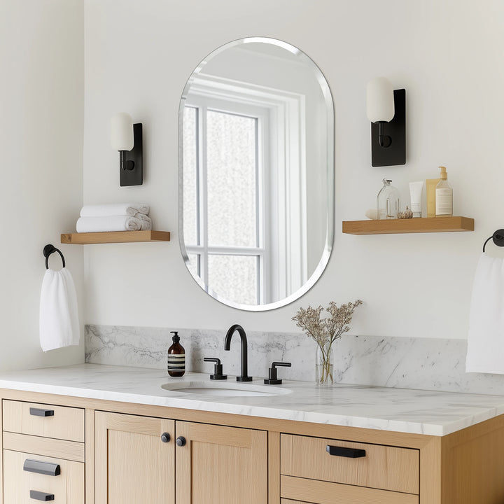Oval Frameless Wall Mirror