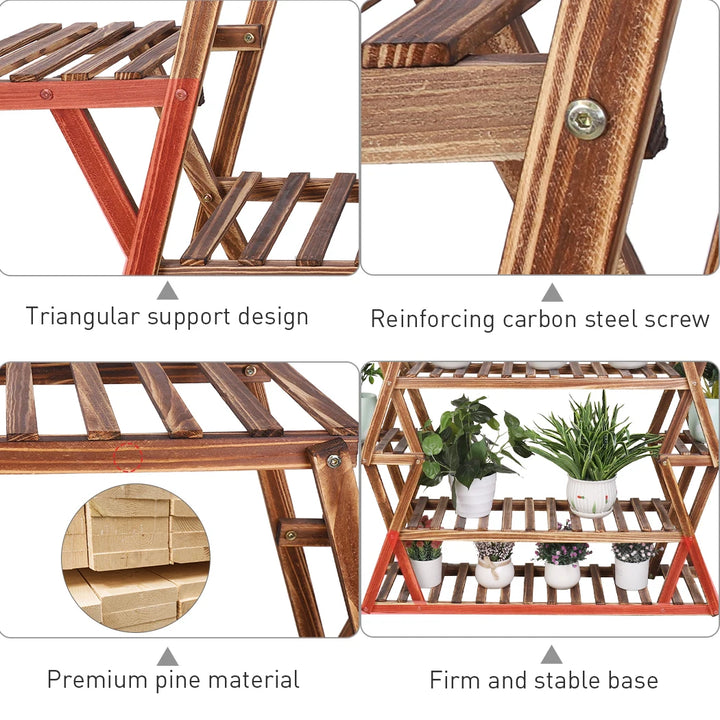 Extra-Large 8-Tier Wooden Plant Stand