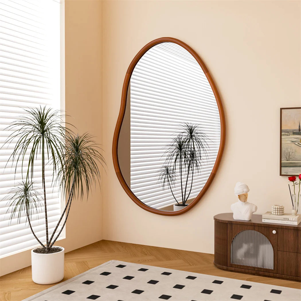 Irregular Wood Wall Mirror