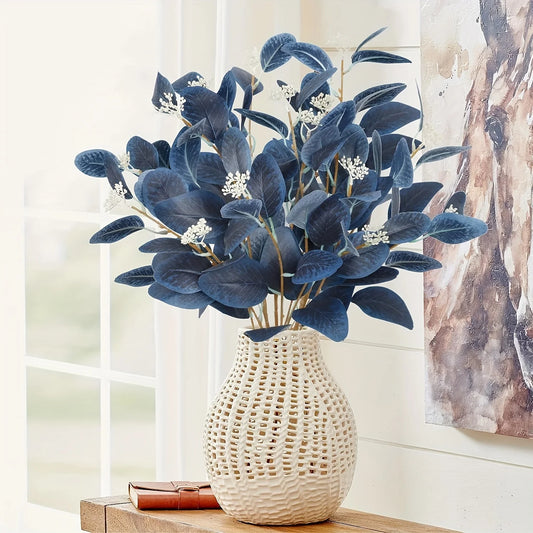 Blue Faux Eucalyptus Stem Set