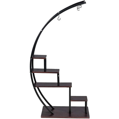5-Tier Metal Half-Moon Plant Stand