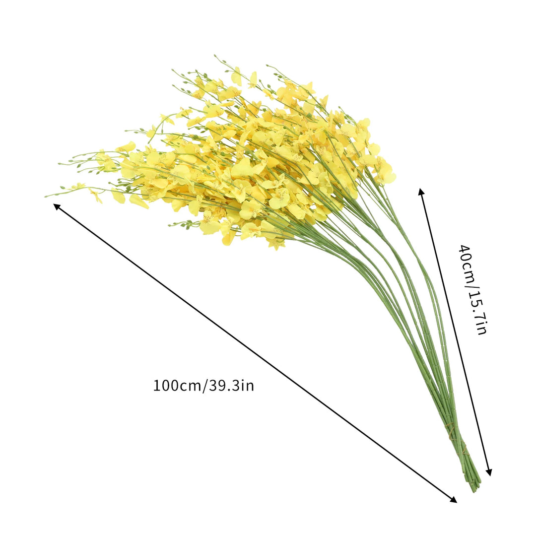 Yellow Artificial Long-Stem Orchids