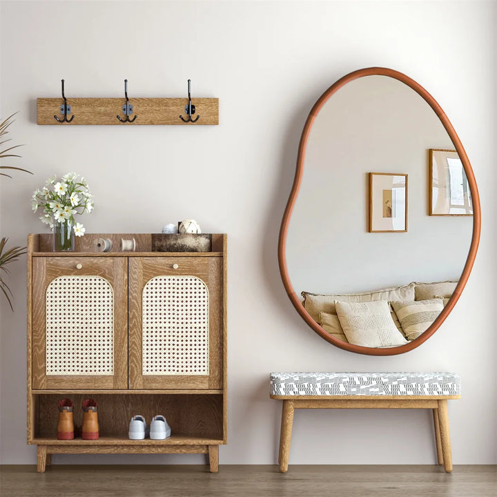 Irregular Wood Wall Mirror