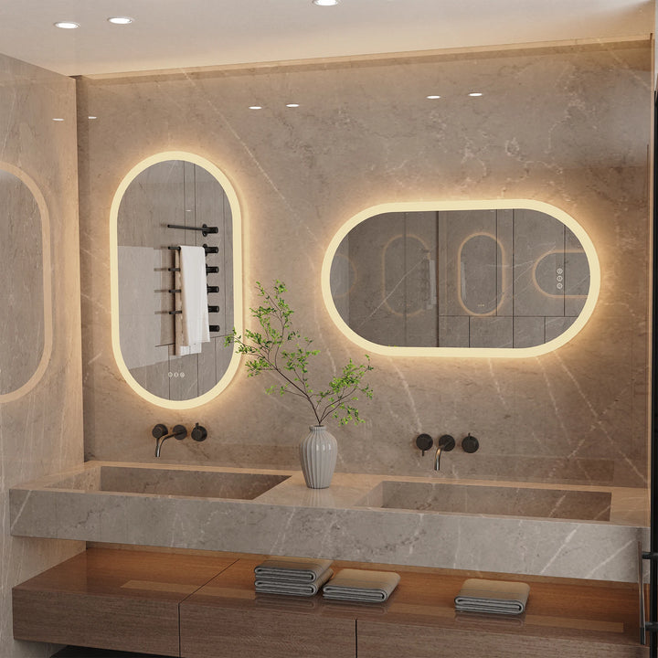 Oval LED Bathroom Mirror with Lights