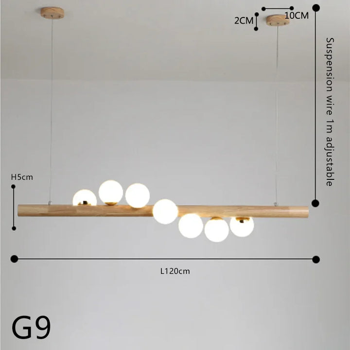 Modern Wooden G9 Chandelier