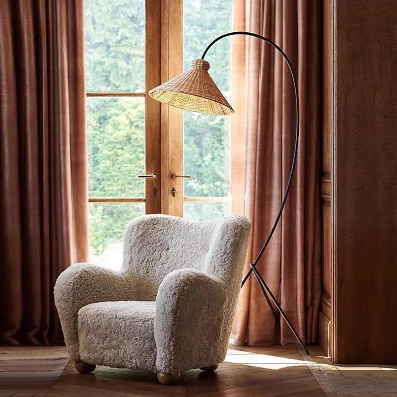 Nordic Rattan Handwoven Floor Lamp