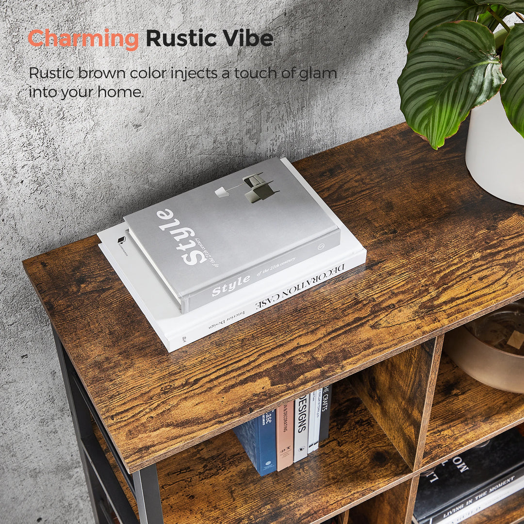 Industrial 6-Compartment Bookshelf