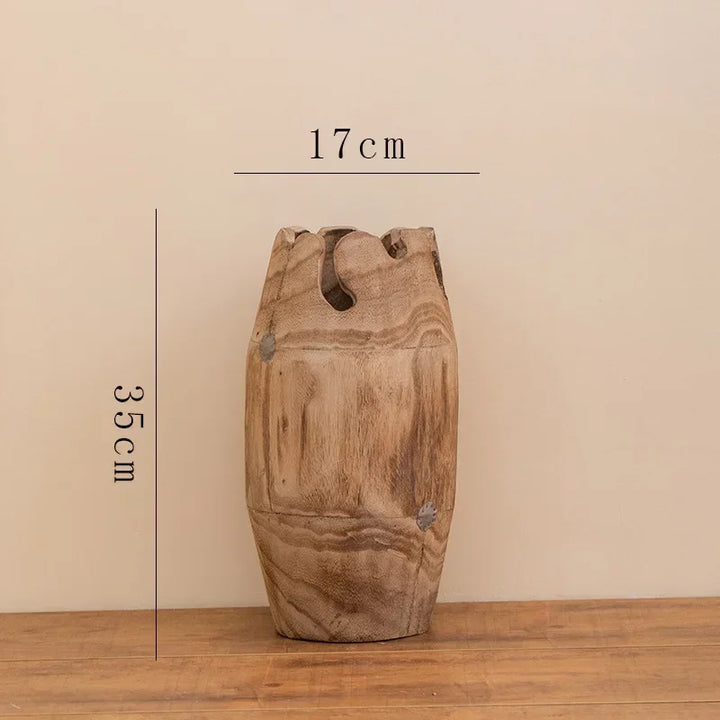 Wooden Retro Decorative Vase