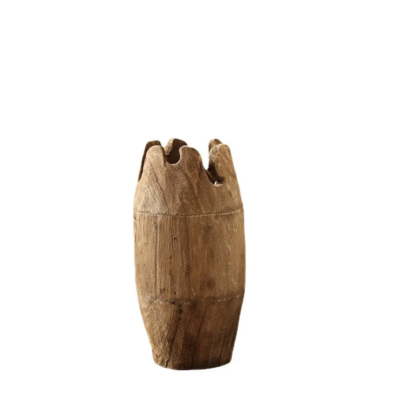 Wooden Retro Decorative Vase