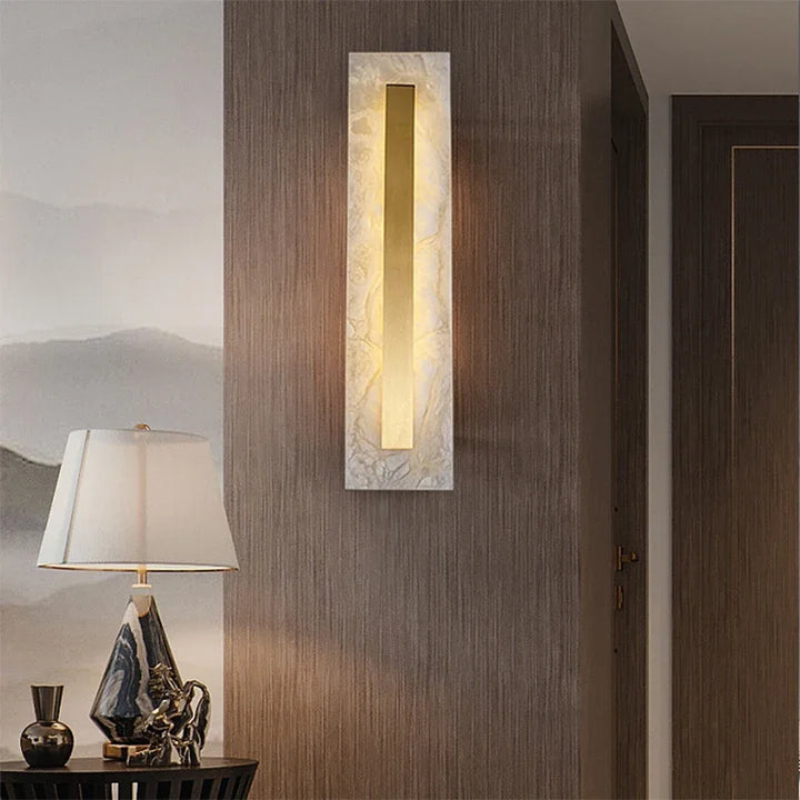 Copper and Marble Wall Lamp