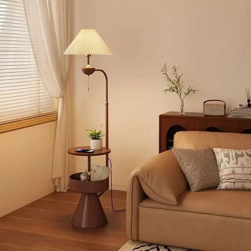Vintage Pleated Storage Floor Lamp