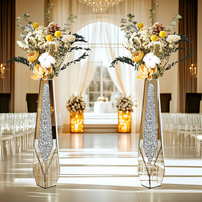 Crushed Diamond Mirror Floor Vase