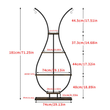 Vase-Shaped 5-Tier Metal Plant Stand