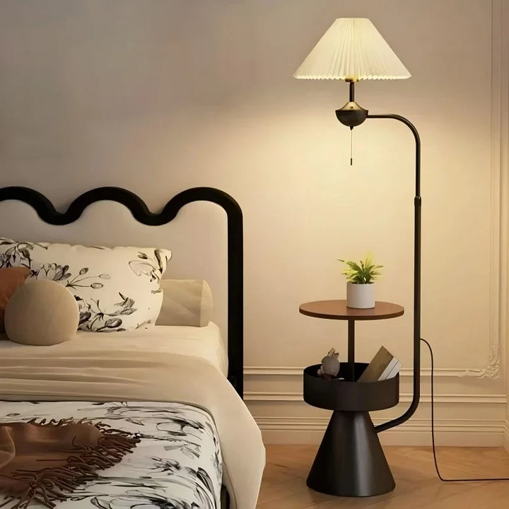 Vintage Pleated Storage Floor Lamp