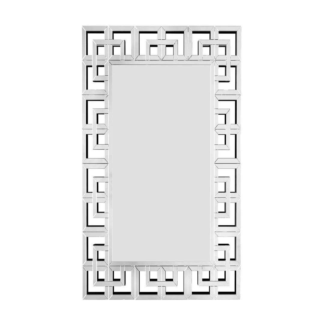 Modern Silver Rectangular Wall Mirror