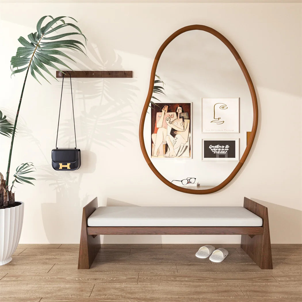 Irregular Wood Wall Mirror