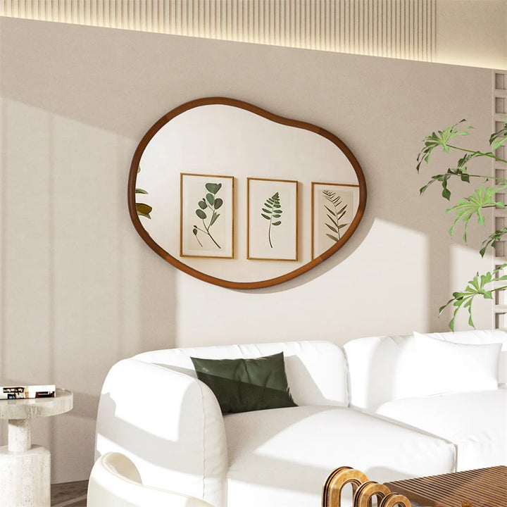 Irregular Wood Wall Mirror