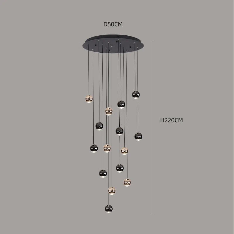 Modern Multi-Head LED Pendant Chandelier