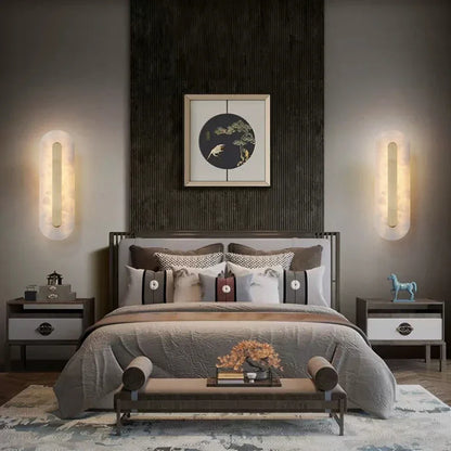 Copper and Marble Wall Lamp
