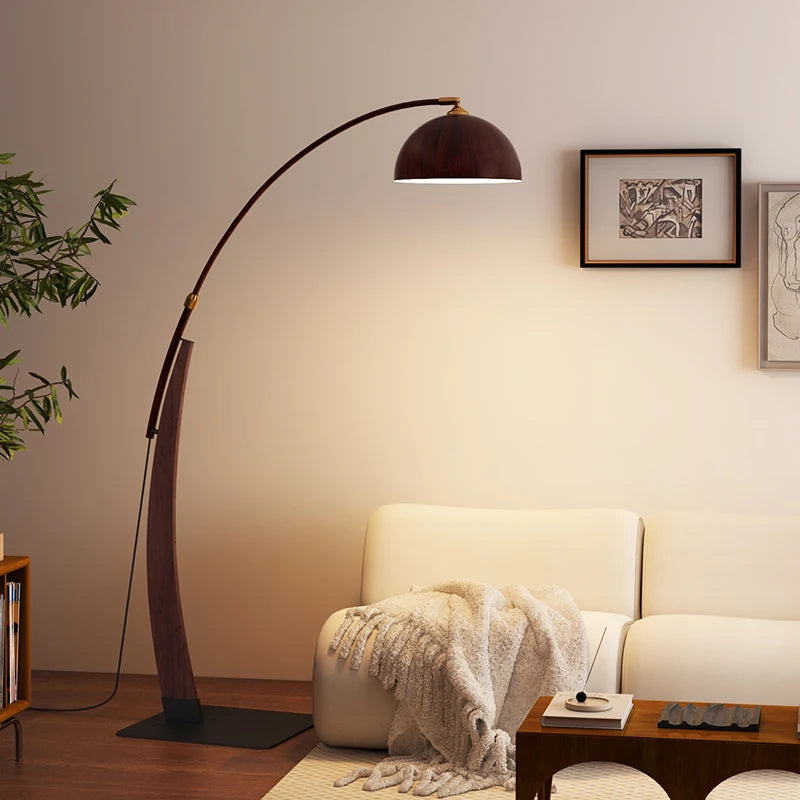 Vintage Wood & Metal Floor Lamp