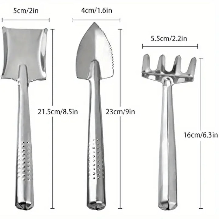 3-Piece Stainless Steel Garden Trowel Set