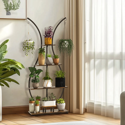 Vase-Shaped 5-Tier Metal Plant Stand