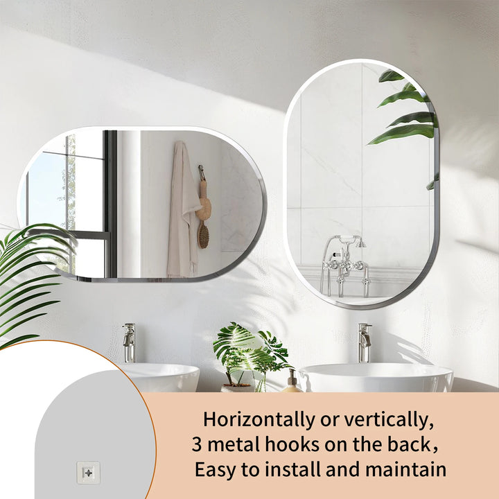 Oval Frameless Wall Mirror