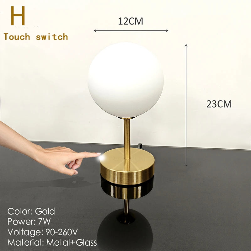 Nordic Glass Ball Desk Lamp