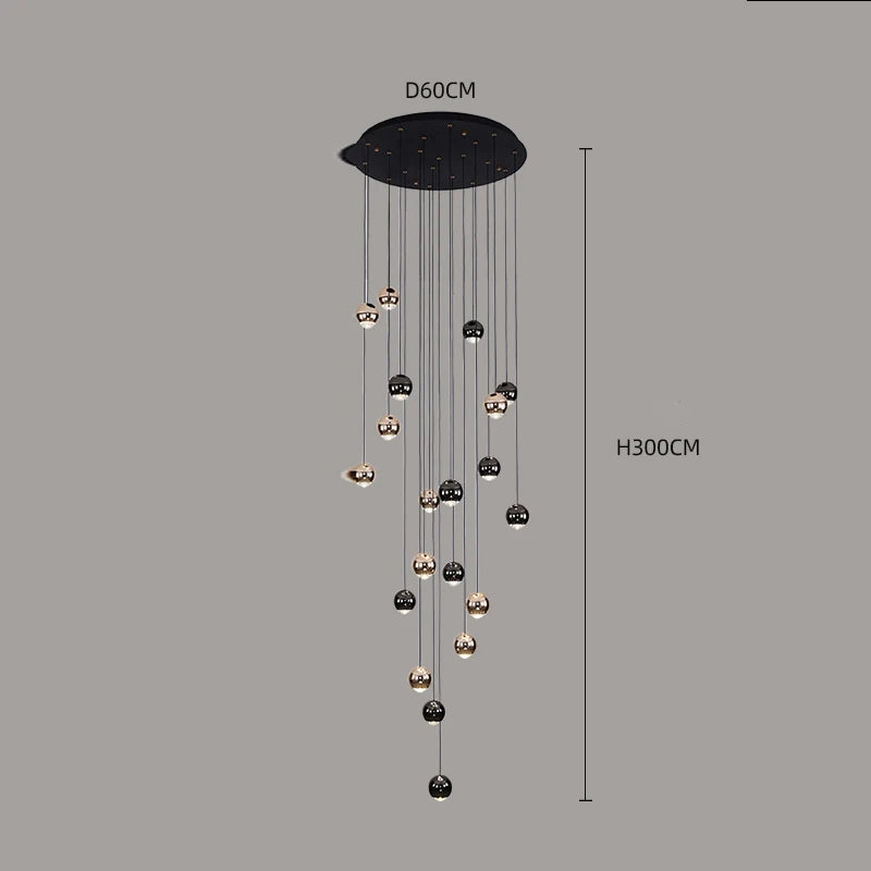 Modern Multi-Head LED Pendant Chandelier