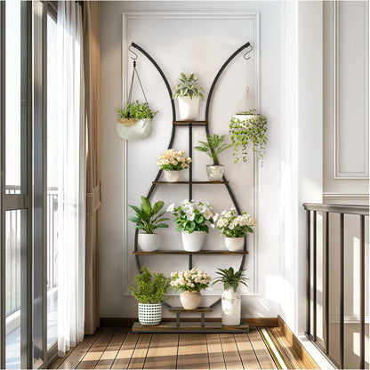 Vase-Shaped 5-Tier Metal Plant Stand