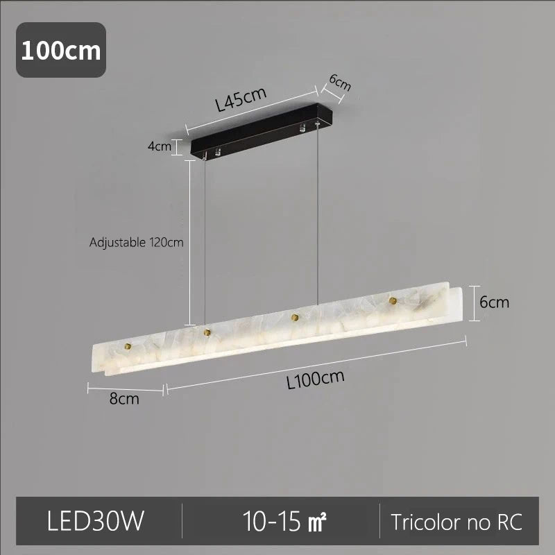Natural Marble Linear Pendant Light