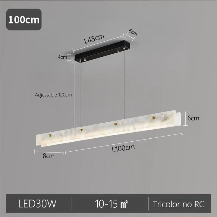Natural Marble Linear Pendant Light