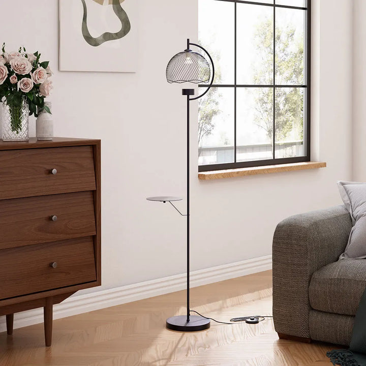 Industrial Tray Floor Lamp
