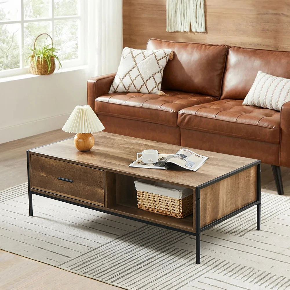 Wood Grain Storage Coffee Table