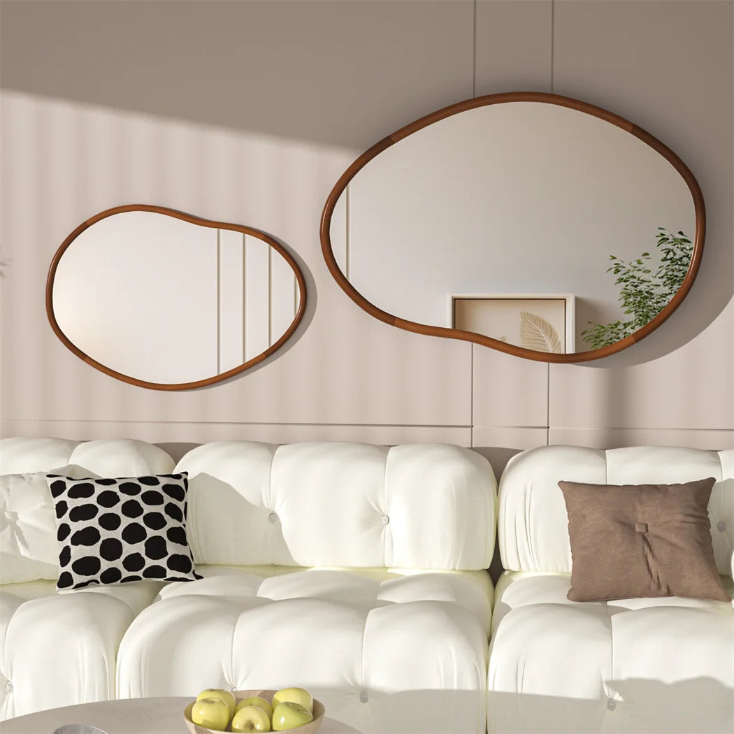 Irregular Wood Wall Mirror