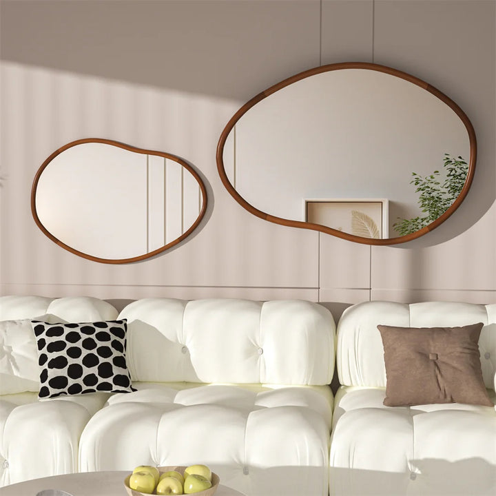 Irregular Wood Wall Mirror
