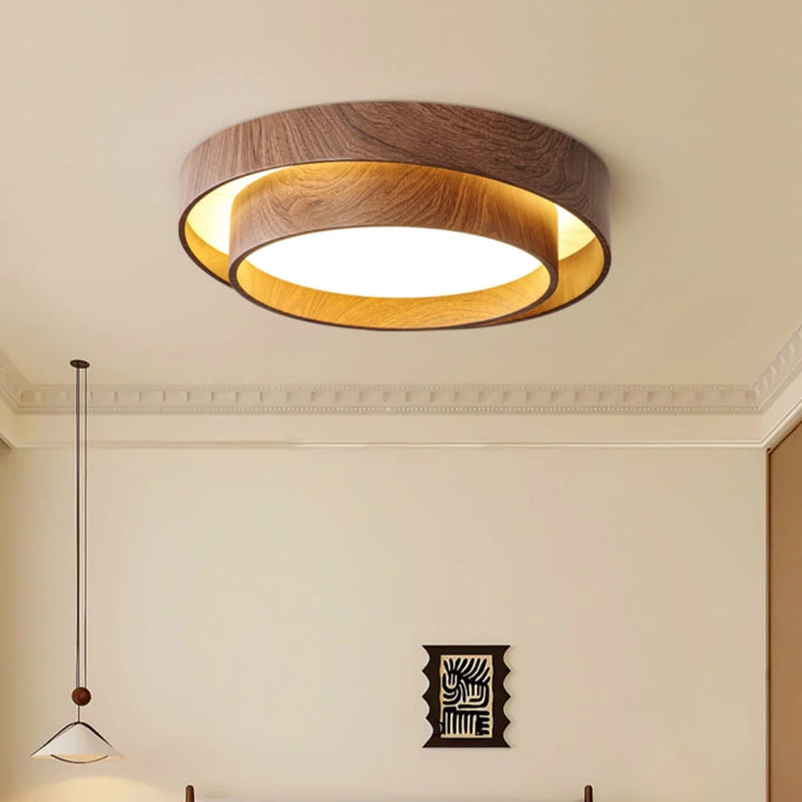 Modern Walnut LED Ceiling Lamp