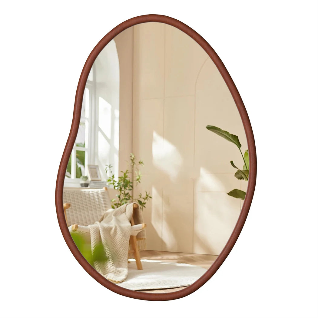 Irregular Wood Wall Mirror