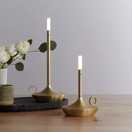 Cordless Aluminum LED Candle Lamp