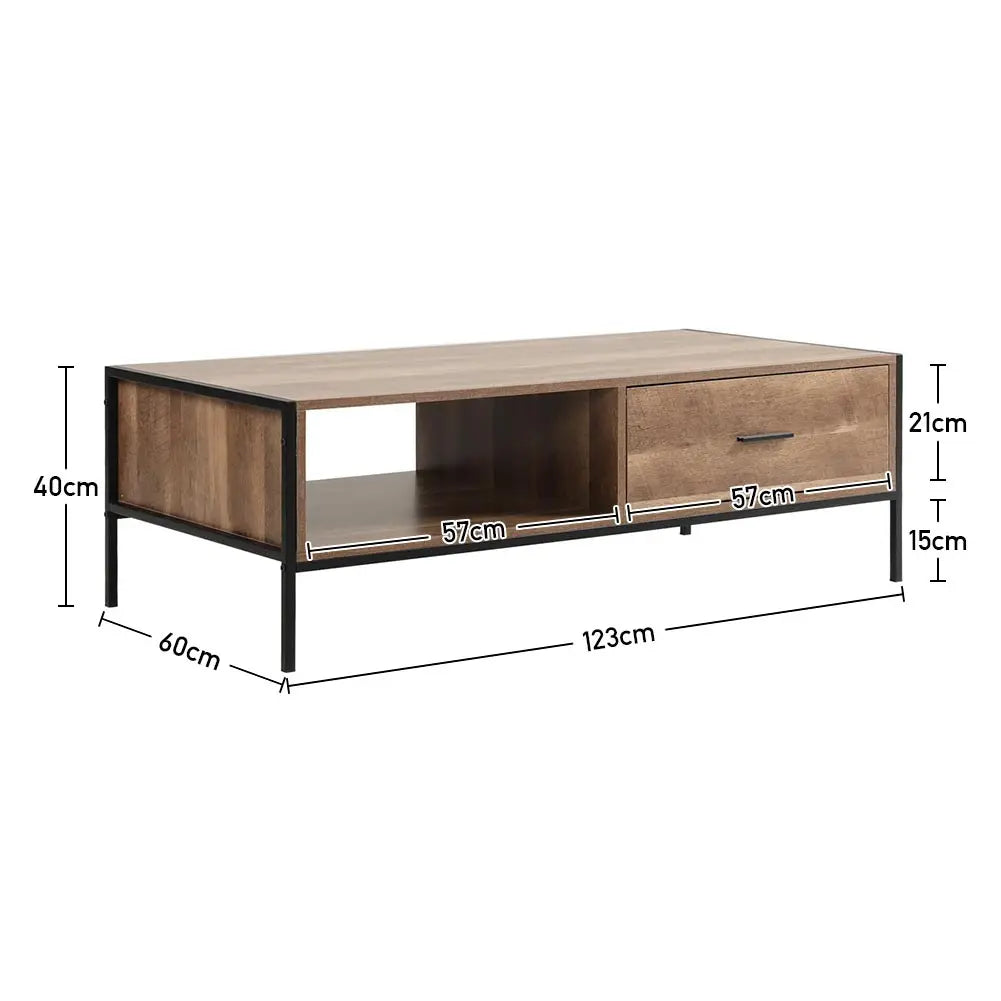 Wood Grain Storage Coffee Table