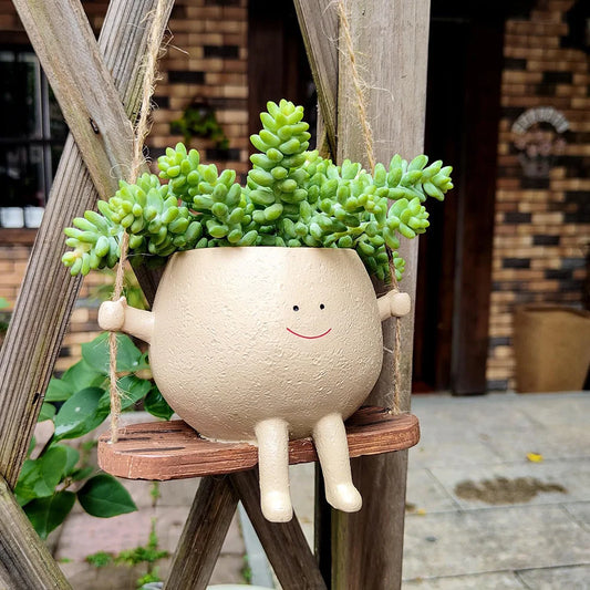 Smiling Face Swing Planter